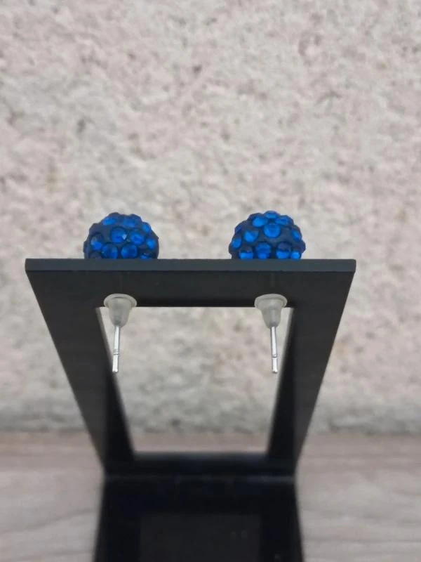 Pendientes de clavija "Shamballa Azul" – photo 2